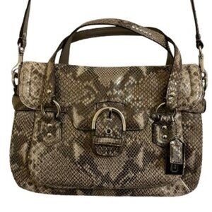 Coach Campbell Satchel Snakeskin Convertible Leather Shoulder Bag Purse - NWOT